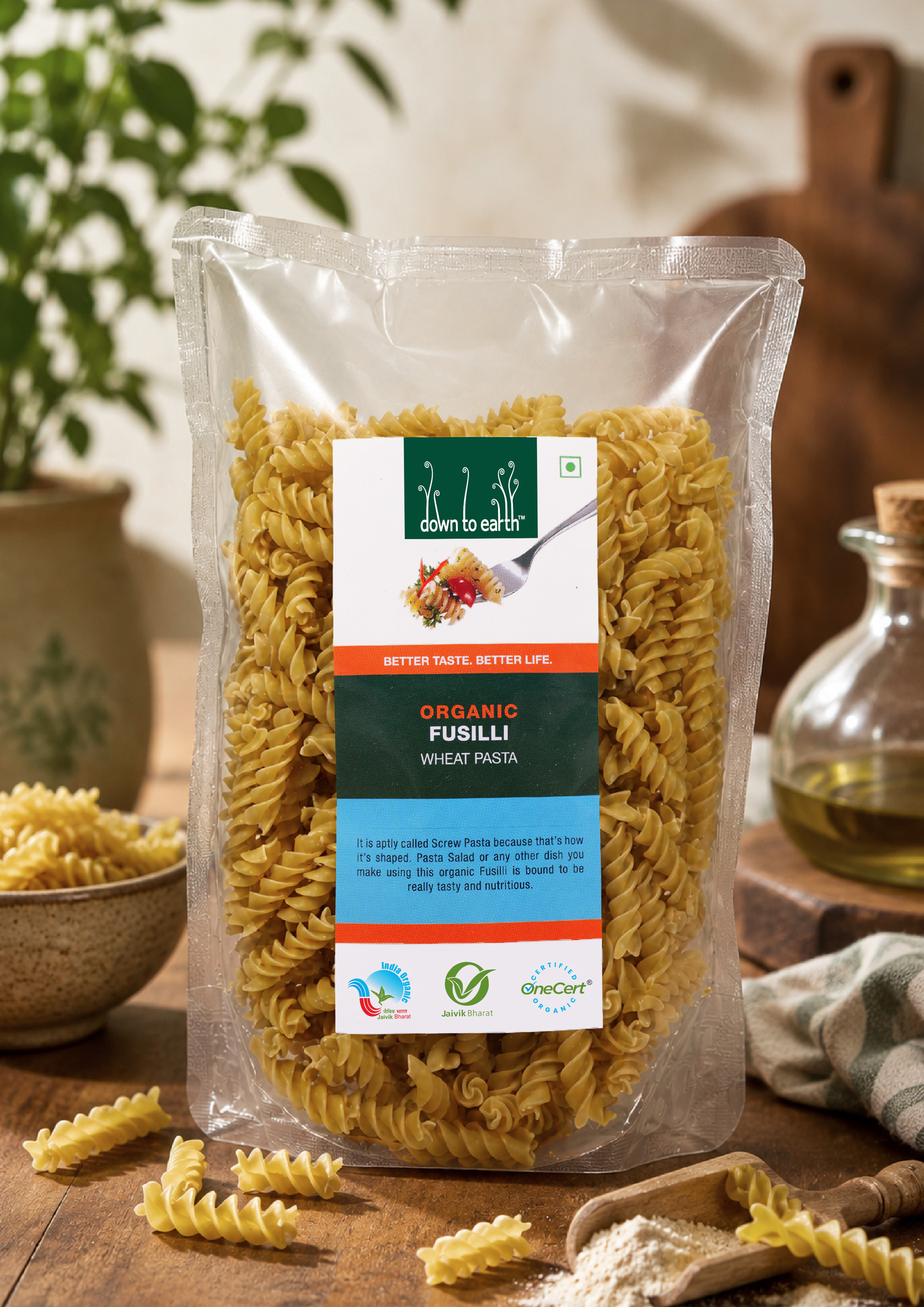 Organic Fusilli Wheat Pasta