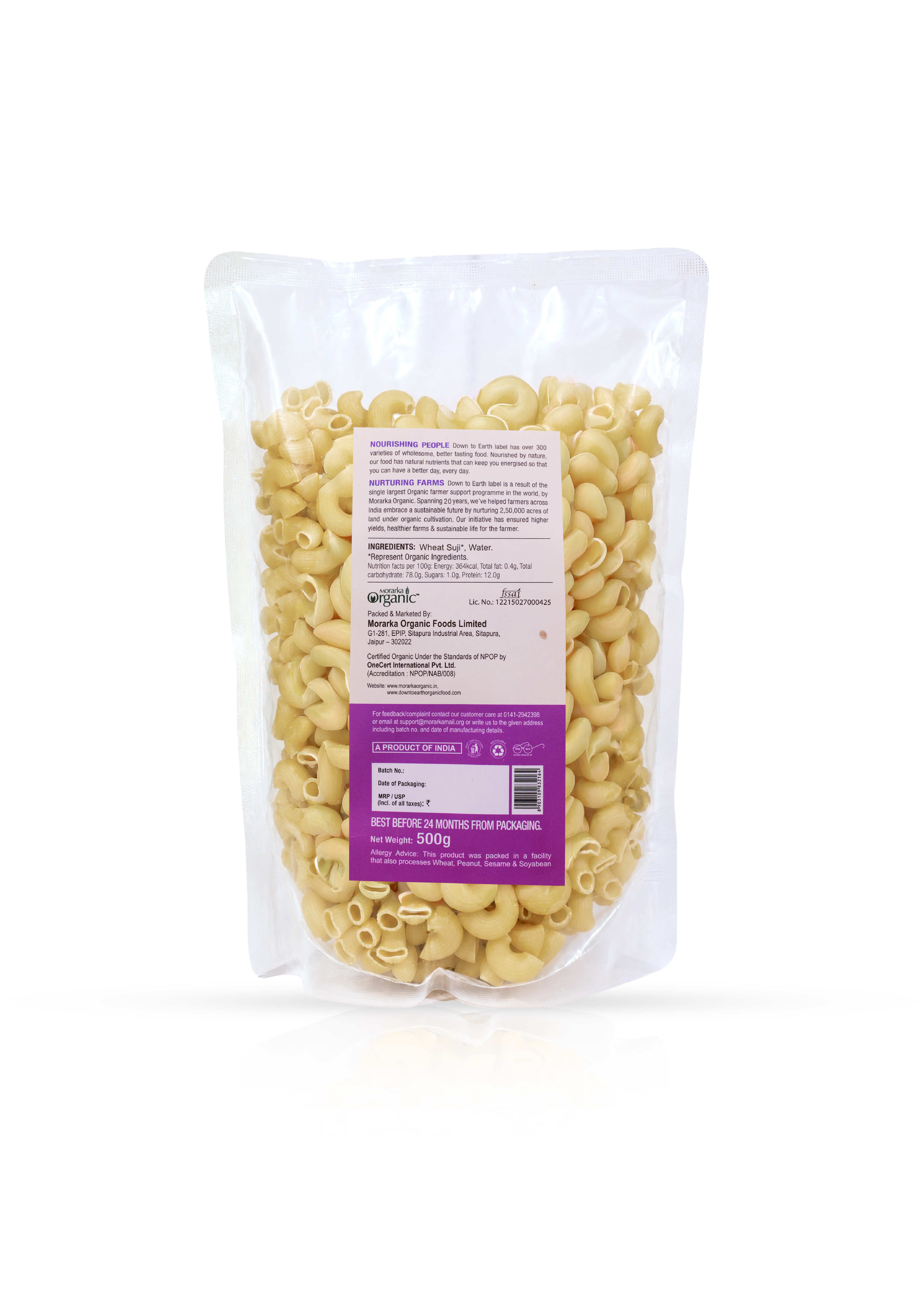 Organic Macaroni Wheat Pasta